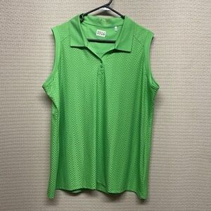 NWOT Nancy Lopez Delux Dri Sleeveless Golf Polo Shirt Women Plus Size 2X Green